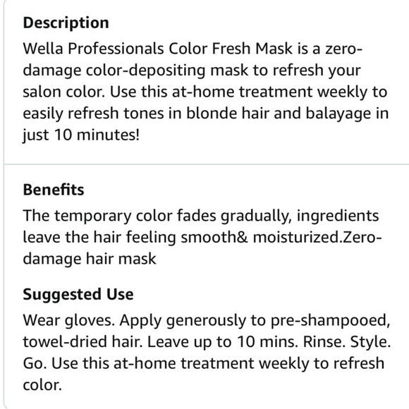 Wella Hair Mask Color Fresh - Cool Expresso - Picture 4 of 6